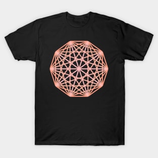 Light Orange Salmon Polyhedron Geometric Shape T-Shirt